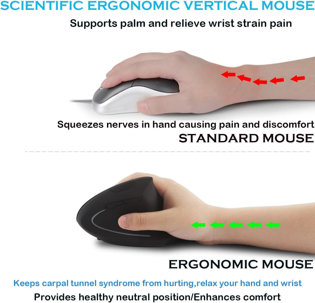 Vertical Ergonomic Wireless Mouse