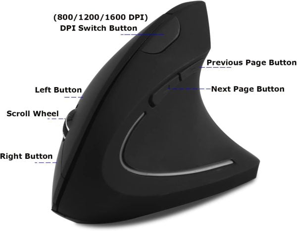 Vertical Ergonomic Wireless Mouse