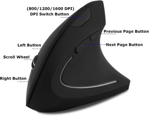 Vertical Ergonomic Wireless Mouse